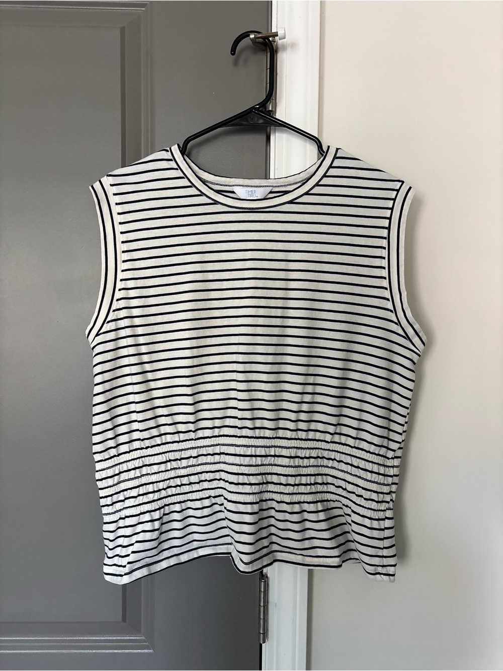 Time and Tru Cinched Striped Top